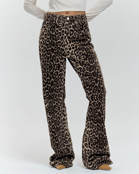 Casual Leopard Print Pants