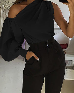 Asymmetrical Off Shoulder Blouse