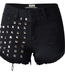 Shorts vaqueros de mezclilla con cintura alta