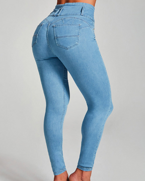 High-Waisted Slim Jeans