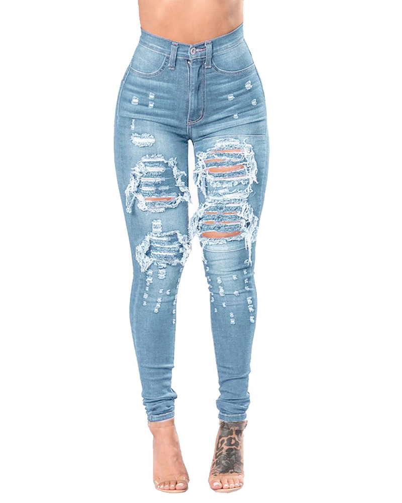 Schmale Jeans mit hoher Taille