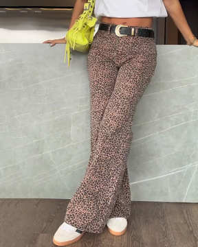 Vintage Leopard Print Casual Loose Trousers (Pre-Sale)