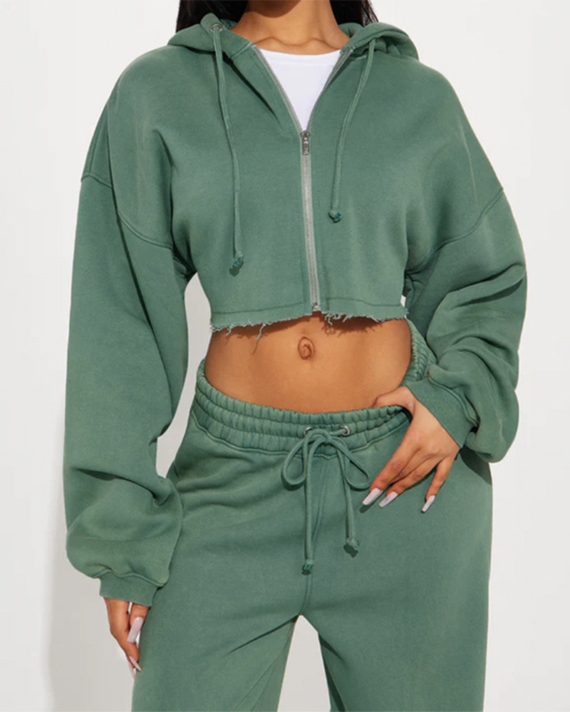 Casual Hooded Hoodies Wide Legs Loose Trousers Suit