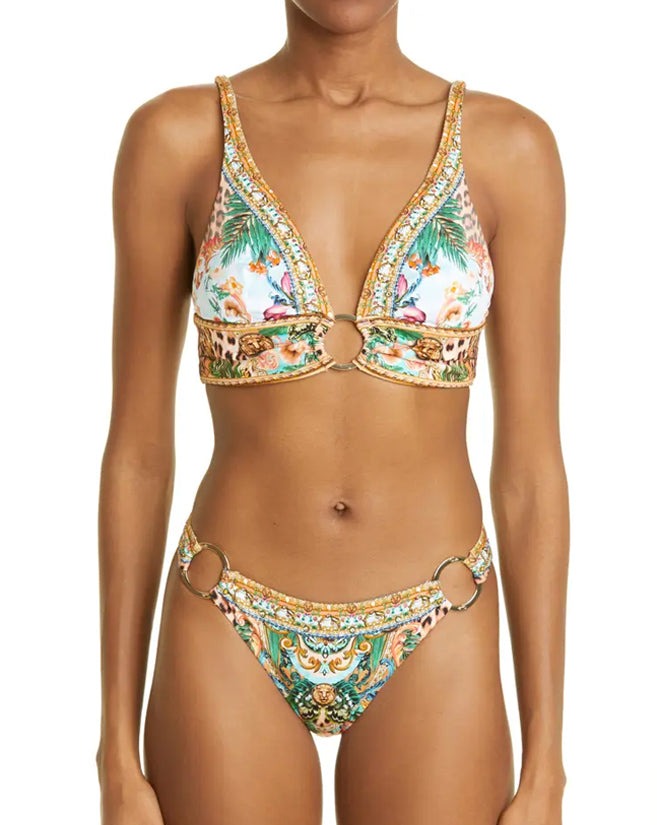 Bikini y pareo con estampado floral Vintage Court