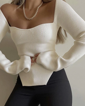 Sweetheart Long Sleeve Knit Top