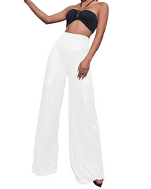 Sequin Baggy Wide-Leg Trousers