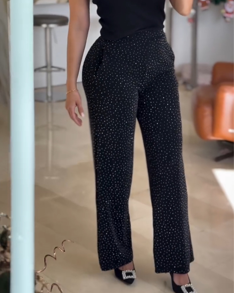 Stick Diamonds Wide-Legged Straight-Leg Trousers(Pre-Sale)