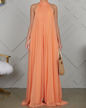 Sleeveless Chiffon Loose Open-Back Jumpsuit