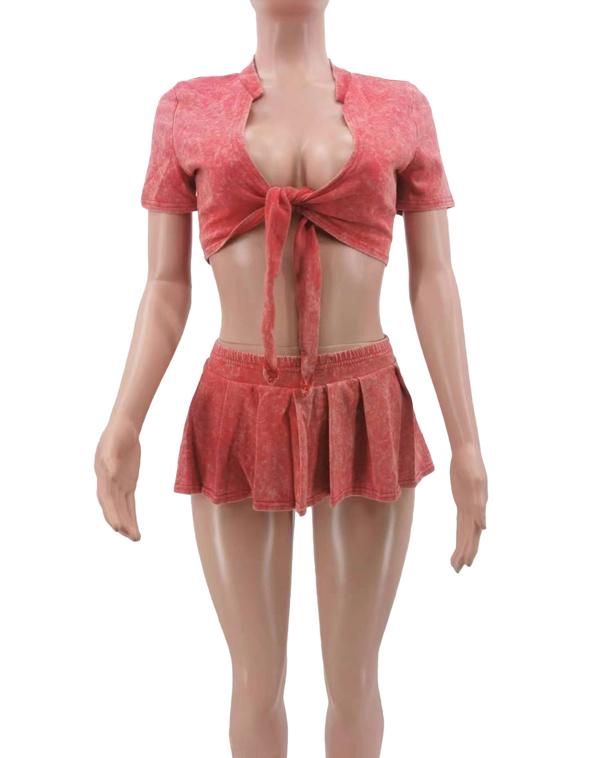 Conjunto de falda desgastada salteada