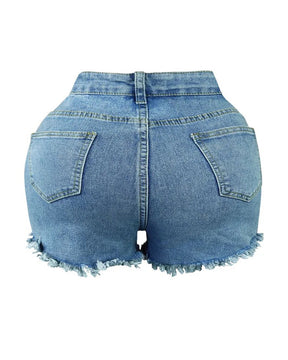 Lässige Jeansshorts mit Perlen und Strass