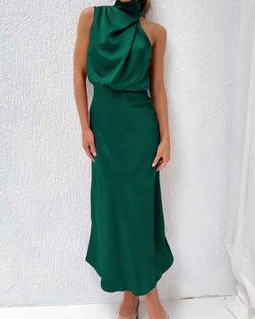 Elegant Satin Sleeveless Dress