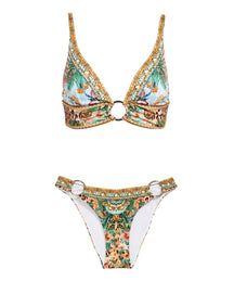 Bikini y pareo con estampado floral Vintage Court