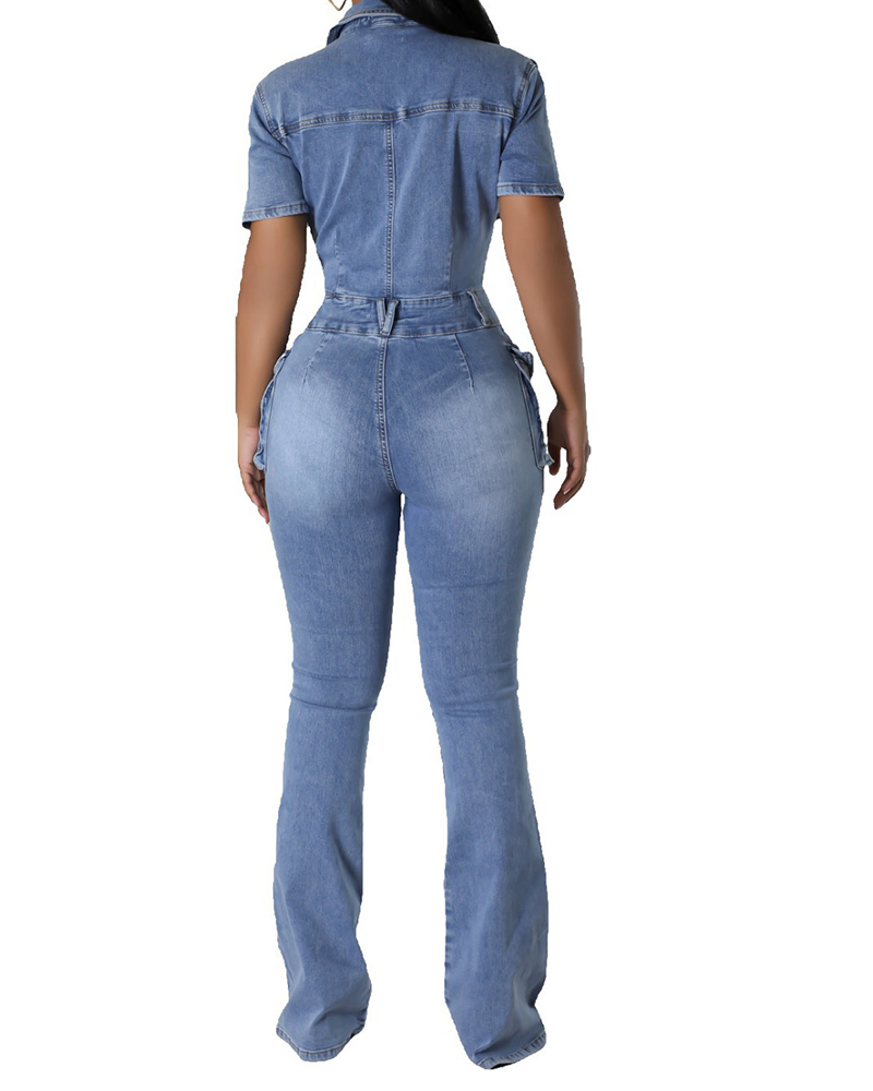 Body Washed Denim Jumpsuits