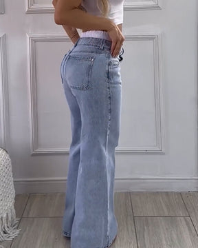 Lockere, lässige Jeans mit kontrastierender Taille