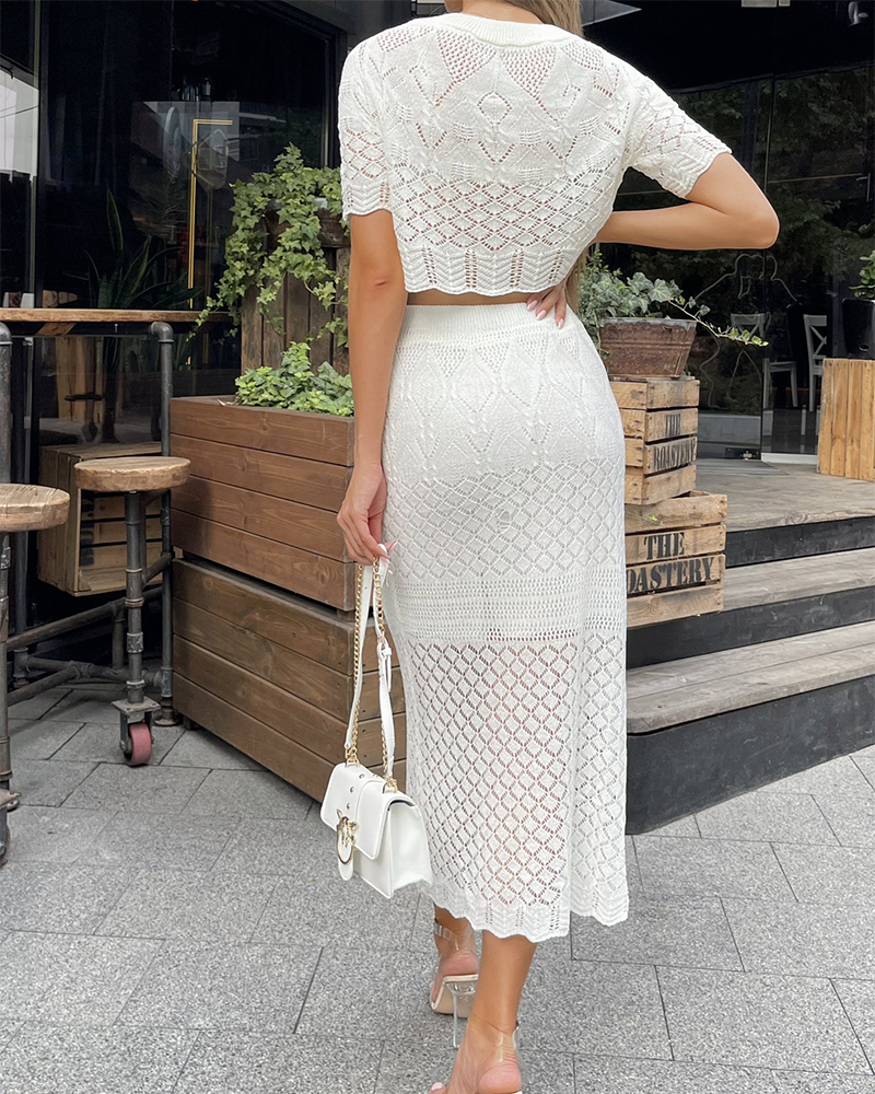 Elegant High Waist Hip-Wrapping Skirt Set