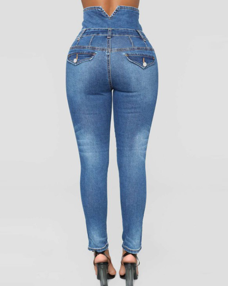 High Waist Power Slim Jeans