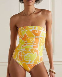 Fashion Print One Piece Swimsuit Set