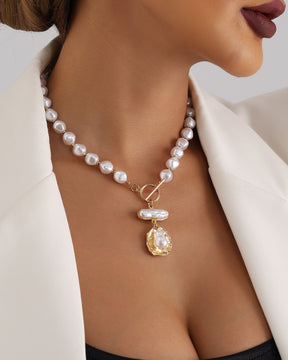 Imitation Pearl Beaded Necklace