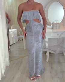 Vestido ajustado con flecos (Pre-venta) 