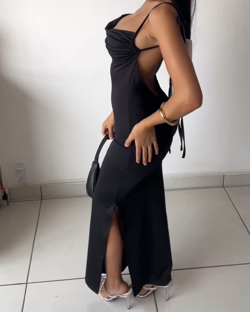 Sexy rückenfreies Slim Fit-Kleid mit Sling (Vorverkauf)