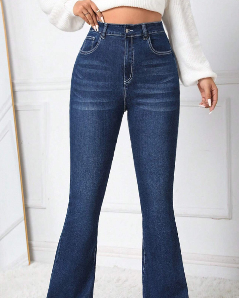 High-Waisted Slim Jeans