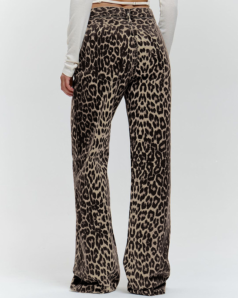 Casual Leopard Print Pants