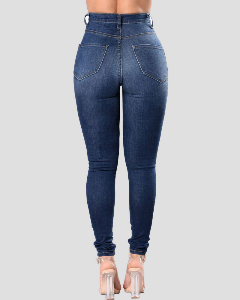 Schmale Jeans mit hoher Taille