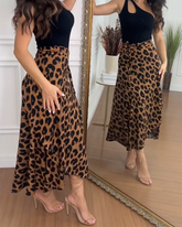 Leopard Print Skirt With A Hip Wrap (Pre-Sale)