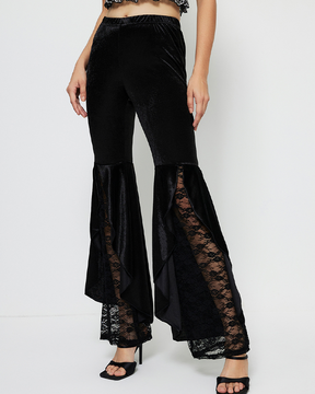 Elegant Lace Casual Horn Pants