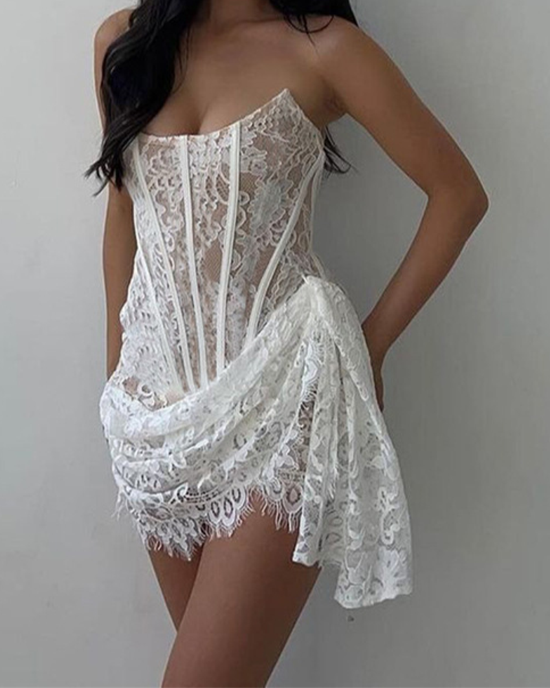 Sexy Lace Bandeau Dress