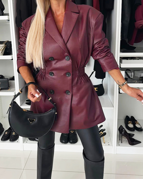 Winter Eco - Friendly Leather Trench Coat Coat