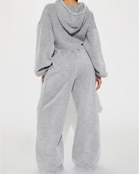 Casual Hooded Hoodies Wide Legs Loose Trousers Suit