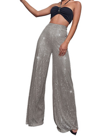 Sequin Baggy Wide-Leg Trousers