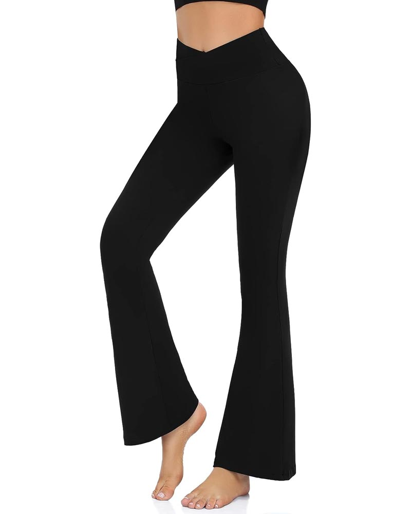 Flared Yoga Pants With Crossed Belt (Pre-Sale)