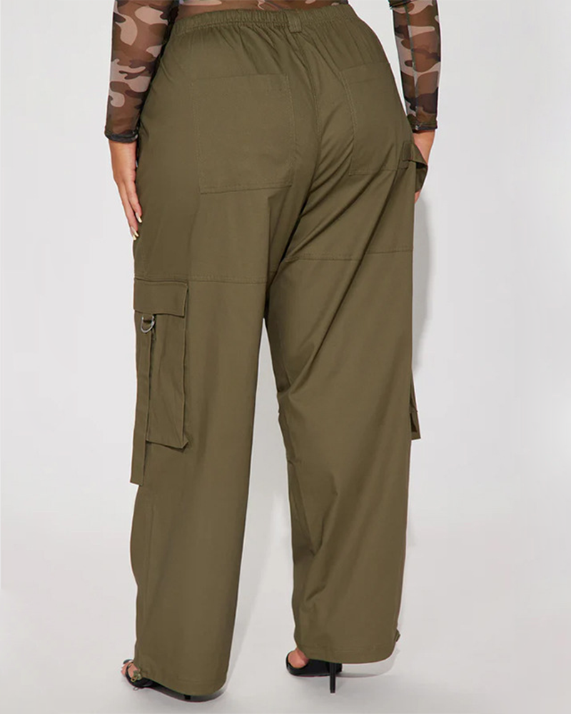 Multi-Pocket Elasticated Waist Cargo Pants