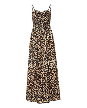 Leopard Print V-neck Dress