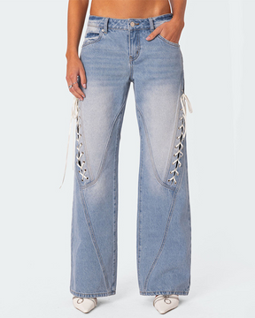 Lined Jeans At Low Waist