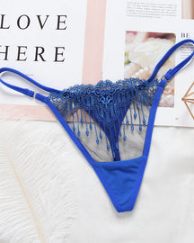 Thin Transparent Embroidered Seamless Women’s Underwear Thong