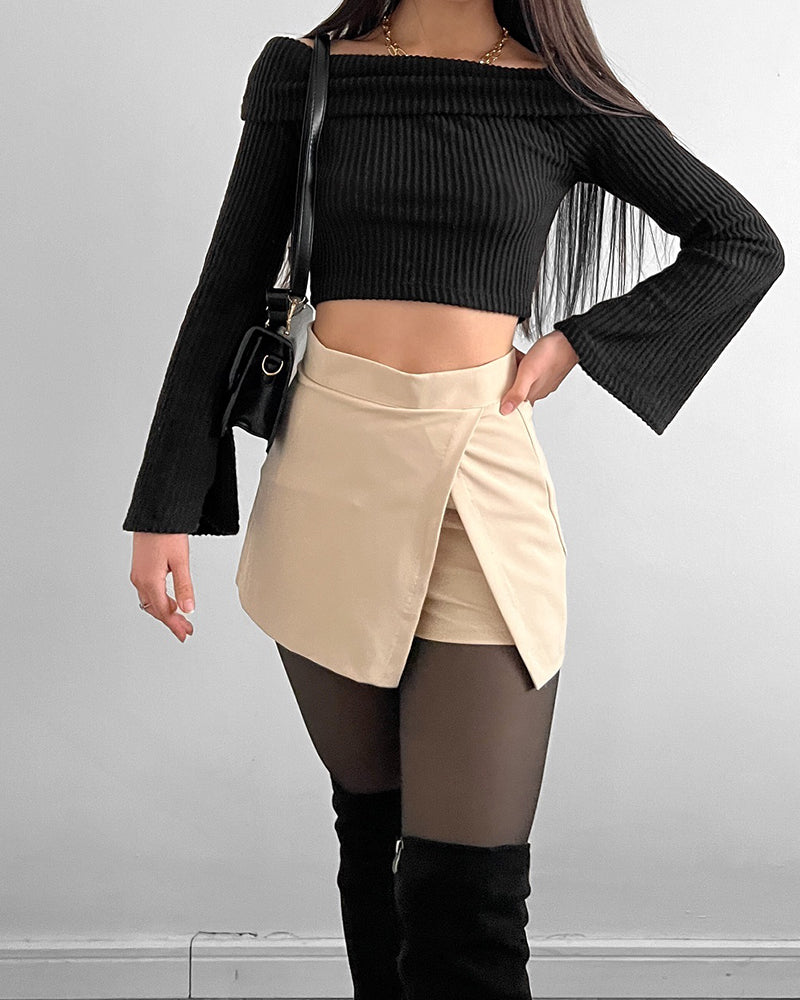 Front Slit Shorts Blazer Skirt (Pre-Sale)