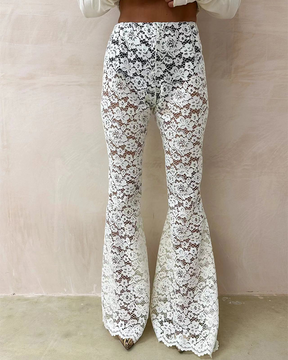 Vintage Lace Embellished Trousers