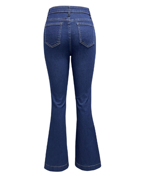 Elegant Buttoned High-Waist Jeans