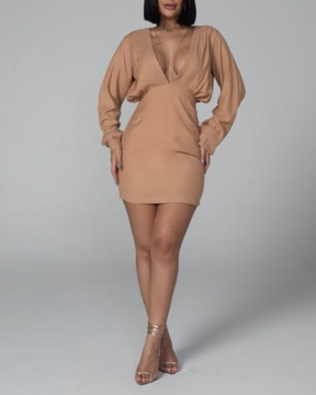 V-Neck Solid Color Dress (Pre-Sale)