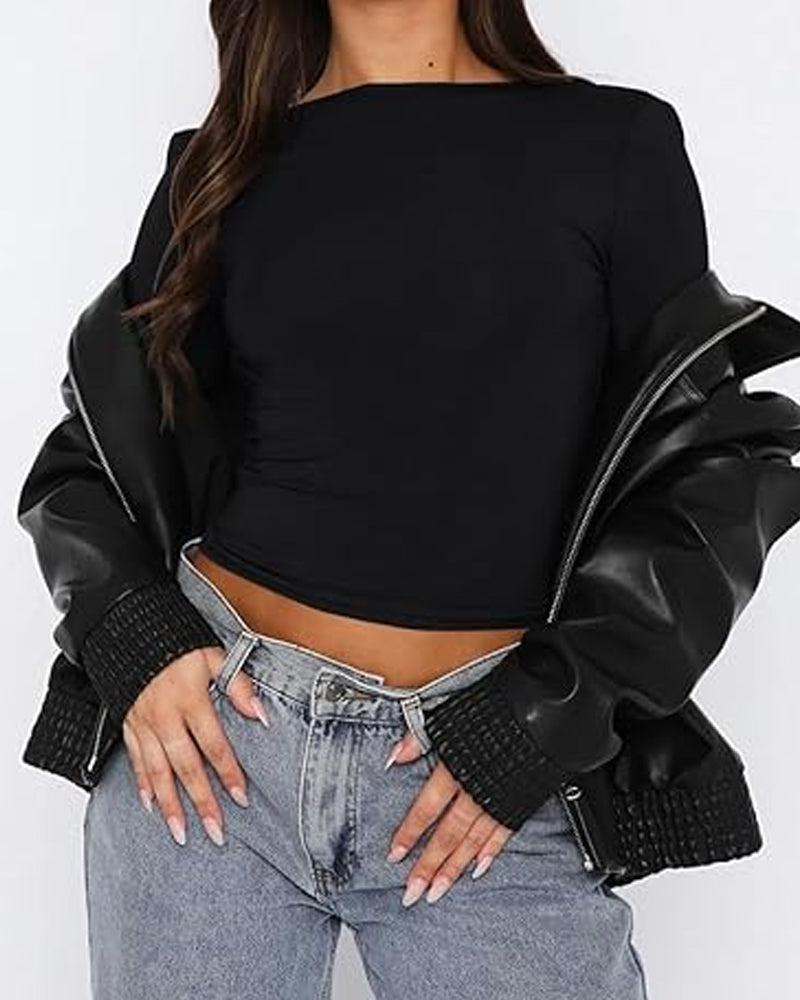 Reversible Long Sleeve T-Shirt Top