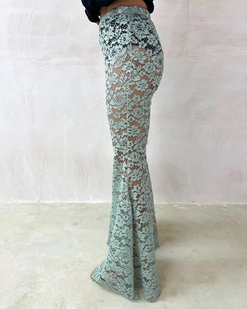 Vintage Lace Embellished Trousers