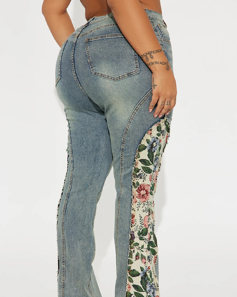 Patchwork Flare Jeans