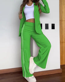 Casual Lapel Suit Wide-Leg Pants Two-Piece Suit