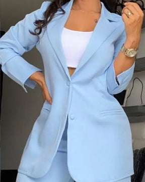 Blazer Straight Pants Suit