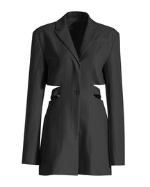 Hollow Waist Buttoned Blazer Dress