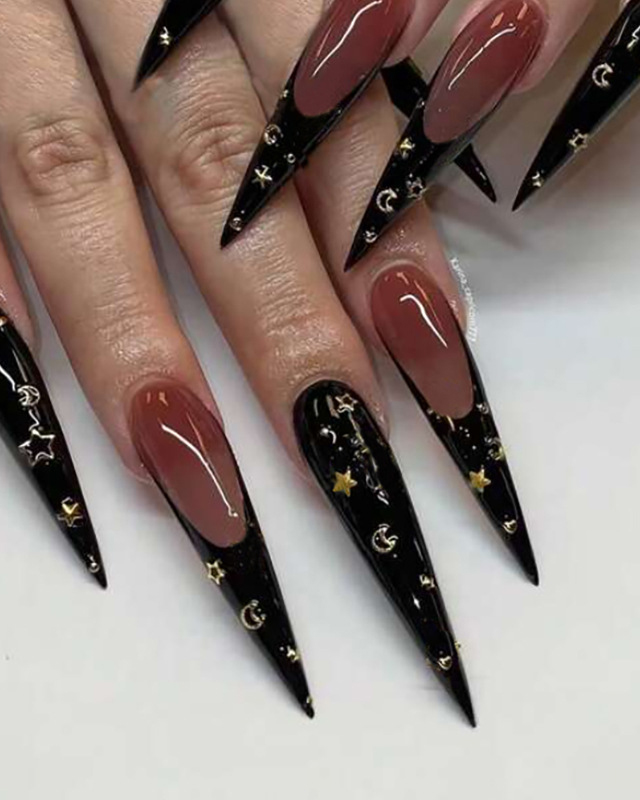 Manicura ponible Black Star And Moon