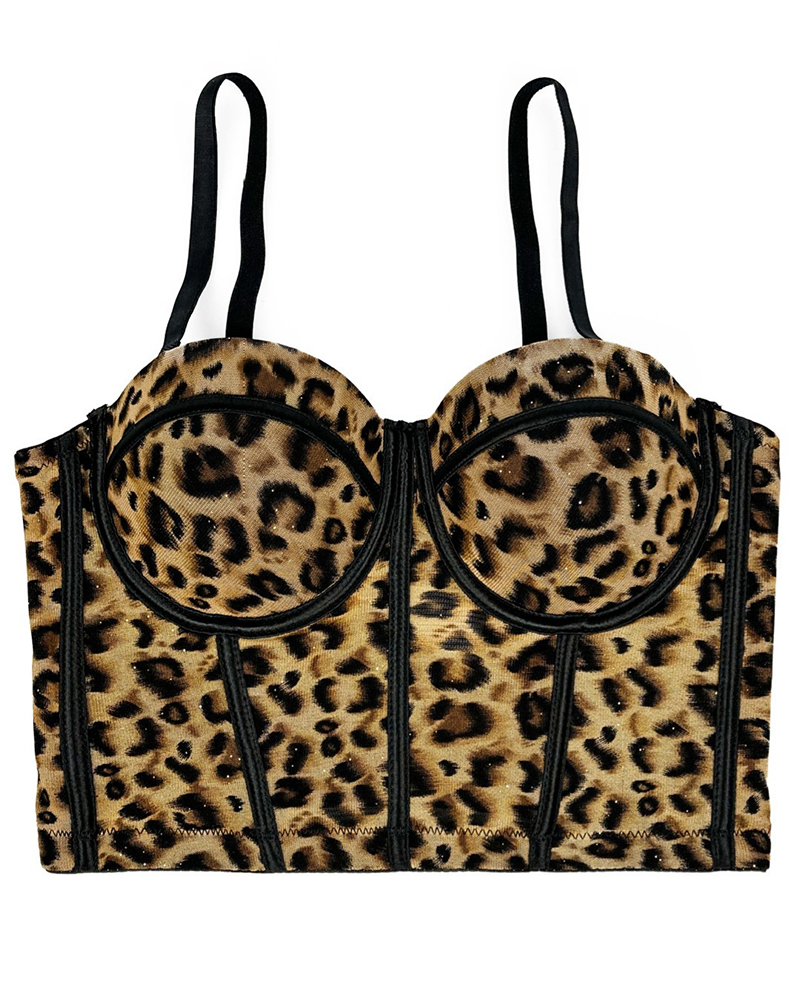 Leopard Print Clothing Fishbone Bra